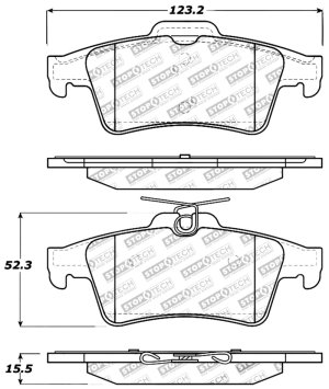 Chevrolet Vectra Brake Pads - Rear - Stoptech - Sport - `03-`08
