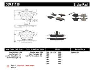 Volkswagen Golf R Brake Pads - Front - Stoptech - Sport - `12-`13