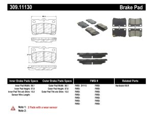 Lexus GS350 Brake Pads - Rear - Stoptech - Sport - `07-`11
