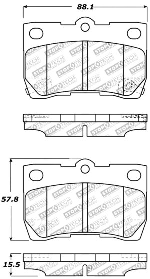 Lexus GS350 Brake Pads - Rear - Stoptech - Sport - `07-`11