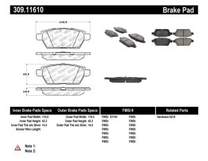 Ford Fusion Brake Pads - Rear - Stoptech - Sport - `06-`12