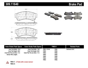 Lincoln MKZ Brake Pads - Front - Stoptech - Sport - `07-`12