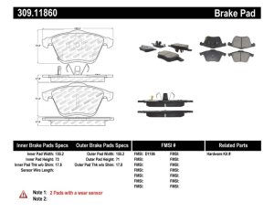 Mazda 6 Brake Pads - Front - Stoptech - Sport - `06-`07 Mazda 6 Brake Pads - Front - Stoptech - Sport - `06-`07