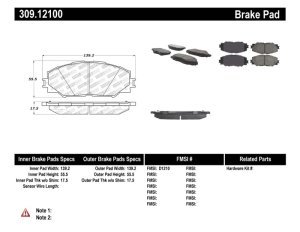 Toyota Matrix Brake Pads - Front - Stoptech - Sport - `09-`14