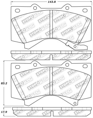 Toyota Tundra Brake Pads - Front - Stoptech - Sport, Kevlar Composite - `07-`21