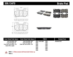 Infiniti Q70 Brake Pads - Rear - Stoptech - Sport - `14-`19