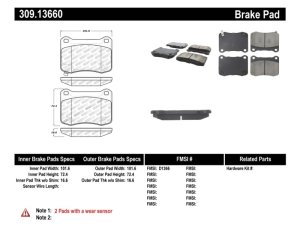 Lexus IS F Brake Pads - Rear - Stoptech - Sport - `08-`14