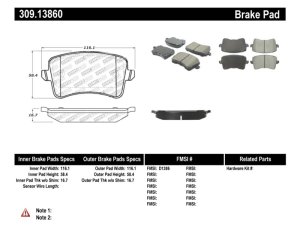 Audi A4 allroad Brake Pads - Stoptech - Performance - `13-`16