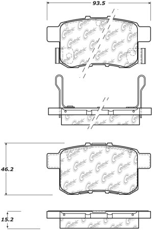 Acura TSX Brake Pads - Rear - Stoptech - Sport Performance - `11-`14 Acura TSX Brake Pads - Rear - Stoptech - Sport Performance - `11-`14