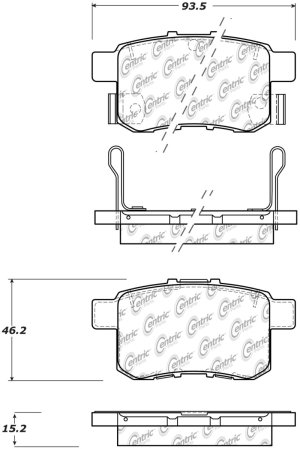 Honda Accord Brake Pads - Rear - Stoptech - Sport Performance - `11-`17