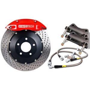 BMW M3 Brake Kit - Rear - Stoptech - ST-40 Caliper + Drilled 355x32mm Rotors + StopTech Street Performance Pads - Red - `01-`06