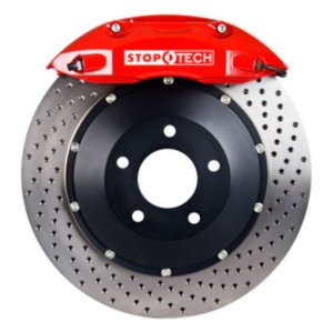 BMW M3 Brake Kit - Rear - Stoptech - ST-40 Calipers + Drilled Rotors + Street Performance Pads - Red - `08-`13