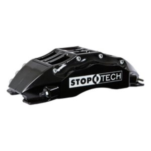 BMW M3 Brake Kit - Front - Stoptech - Slotted Two-Piece Rotor + ST-60 Calipers + StopTech Street Performance Pads - Black - `08-`13