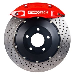 Lexus GS350 Brake Kit - Rear - Stoptech - ST-40 Calipers + Drilled 345x28mm Rotors - Red - `13-`19