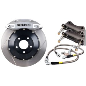Lexus SC300 Brake Kit - Front - Stoptech - Slotted/Drilled Two-Piece Rotors + Street Performance Pads + ST-60 Calipers - Silver - `92-`00 Lexus SC300 Brake Kit - Front - Stoptech - Slotted/Drilled Two-Piece Rotors + Street Performance Pads + ST-60 Calipers - Silver - `92-`00