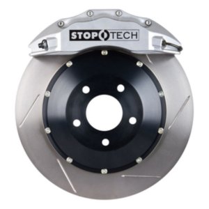 Lexus SC300 Brake Kit - Front - Stoptech - Slotted/Drilled Two-Piece Rotors + Street Performance Pads + ST-60 Calipers - Silver - `92-`00