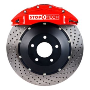Lexus SC300 Brake Kit - Front - Stoptech - Slotted Two-Piece Rotor + Street Performance Pads - Red - `92-`00