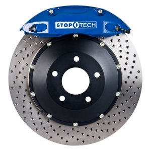 Volkswagen Jetta Brake Kit - Front - Stoptech - ST-40 Caliper + 2pc Drilled 328x28mm Rotor - Blue - `05-`12 Volkswagen Jetta Brake Kit - Front - Stoptech - ST-40 Caliper + 2pc Drilled 328x28mm Rotor - Blue - `05-`12