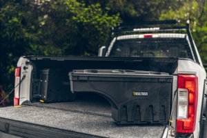 Ford F-350 Truck Bed Storage Box - Passenger Side - Undercover - SwingCase - Black Smooth - `17-`26 Ford F-350 Truck Bed Storage Box - Passenger Side - Undercover - SwingCase - Black Smooth - `17-`26