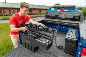 Ford Maverick Truck Bed Storage Box - Driver's Side - Undercover - SwingCase - Black Smooth - `22-`26