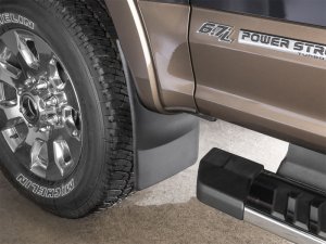 Ford F-550 Mud Flaps - Front - WeatherTech - No-Drill DigitalFit - Black - `17-`27