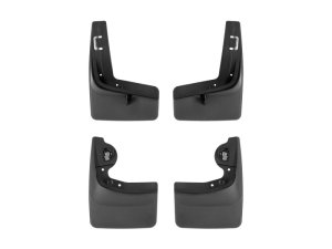 Ford F-150 Lightning Mud Flaps - Front + Rear - WeatherTech - No-Drill DigitalFit - Black - `22-`23