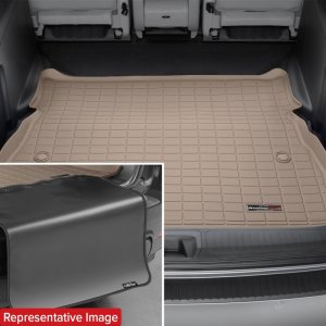 Ford Edge Seatback Cargo Liner - Rear - WeatherTech - HP w/Bumper Protector - Tan - `15-`23