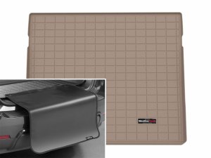 Porsche Macan Cargo Liner - Rear - WeatherTech - Electric Trunk with Bumper Protector - Tan - `24-`26