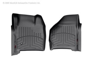 Ford F250 Super Duty Crew FloorLiner - Front - WeatherTech - DigitalFit - Black - `99-`07