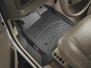 Ford F250 Super Duty Crew FloorLiner - Front - WeatherTech - DigitalFit - Black - `99-`07