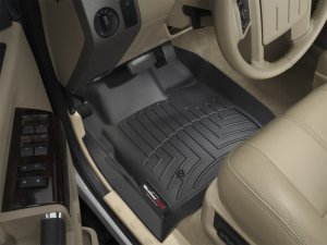 Ford F450 Super Duty FloorLiner - Front - WeatherTech - DigitalFit - Black - `08-`10
