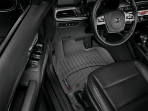 Kia Telluride FloorLiner - Front - WeatherTech - DigitalFit - Black - `20-`27