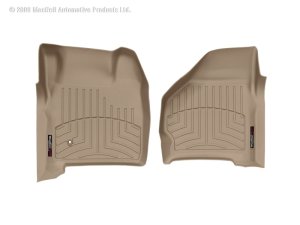 Ford F250 Super Duty FloorLiner - Front - WeatherTech - DigitalFit - Tan - `99-`07