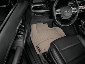 Kia Telluride FloorLiner - Front - WeatherTech - DigitalFit - Tan - `20-`27