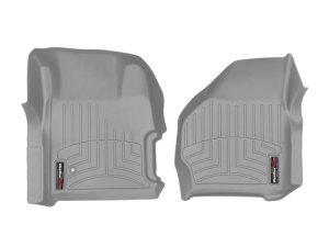 Ford F550 Super Duty FloorLiner - Front - WeatherTech - DigitalFit - Grey - `99-`07