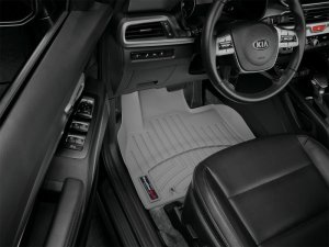 Kia Telluride FloorLiner - Front - WeatherTech - DigitalFit - Grey - `20-`27