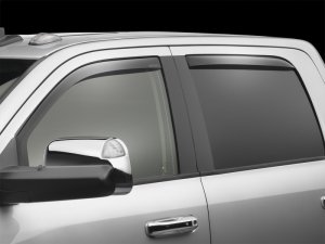 Dodge Ram 1500 Side Window Deflectors - Front + Rear - WeatherTech - Dark Smoke - `09-`18