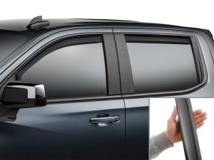 Chevrolet Silverado 1500 Wind Deflectors - Front + Rear - WeatherTech - Dark Smoke - Matte Black - `19-`26