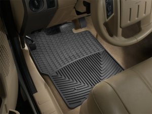 Ford F250 Super Duty Crew Floor Mats - Front - WeatherTech - Rubber - Black - `99-`07