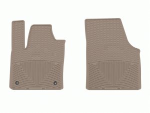 Volkswagen Atlas Cross Sport Floor Mats - Front - WeatherTech - All-Weather - Tan - `20-`24 Volkswagen Atlas Cross Sport Floor Mats - Front - WeatherTech - All-Weather - Tan - `20-`24