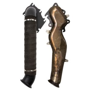 Chevrolet Duramax Performance Exhaust - Wehrli - 3in Down Pipe with High Temp Coating and Heat Wrap - `01-`04
