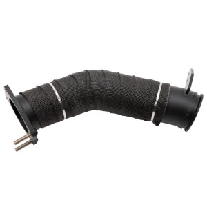 Chevrolet GMC 6.6L L5P Duramax Performance Exhaust - Wehrli - Down Pipe, 3.5in, High Temp Black Ceramic Coat, Heat Wrap - Black - `17-`25