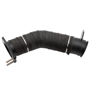 Chevrolet GMC 6.6L L5P Duramax Performance Exhaust - Wehrli - Down Pipe, 3.5in, High Temp Black Ceramic Coat, Heat Wrap - Black - `17-`25