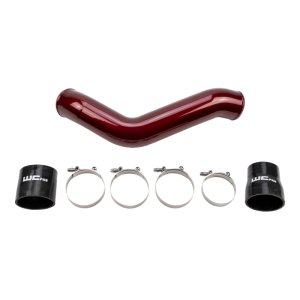 Ram 3500 Intercooler Pipe - Driver Side - Wehrli - 3.5in Diameter, High Flow - WCFab Red - `19-`24 Ram 3500 Intercooler Pipe - Driver Side - Wehrli - 3.5in Diameter, High Flow - WCFab Red - `19-`24