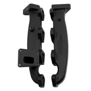 Chevrolet Duramax Performance Exhaust - Wehrli - Billet Exhaust Manifold & Stainless Up Pipe Kit - Black Ceramic Coat - `17-`25