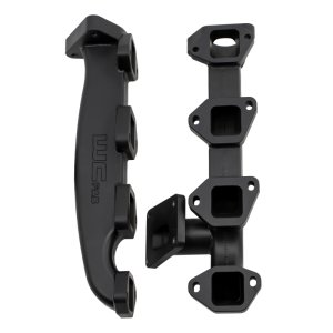 Chevrolet Duramax Performance Exhaust - Wehrli - Billet Exhaust Manifold & Stainless Up Pipe Kit - Black Ceramic Coat - `17-`25