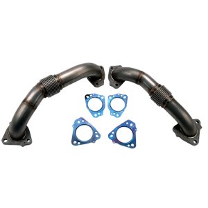 Chevrolet Duramax Performance Exhaust - Wehrli - Billet Exhaust Manifold & Stainless Up Pipe Kit - Black Ceramic Coat - `17-`25