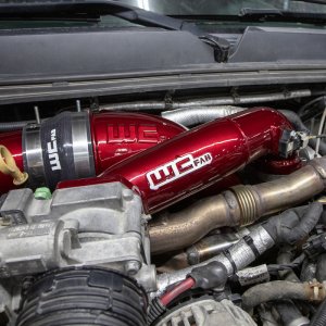 GMC Sierra Intercooler Pipe - Passenger Side Upper - Wehrli - 3.5 in. High Flow Crossover - Candy Red - `11-`16