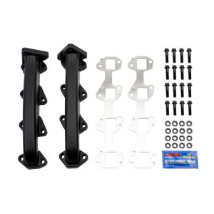 Chevrolet Duramax Exhaust Manifold Kit - Wehrli - Billet w/ Gaskets & Hardware - Black Ceramic - `01-`16