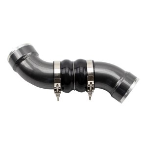 Chevrolet Duramax Intercooler Pipe - Passenger Side - Wehrli - 3.5in, High Flow, Aluminum - Semi-Gloss Black - `06-`10